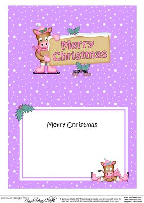 Xmas Merry Christmas Horse Signpost 5x7 Matching Insert