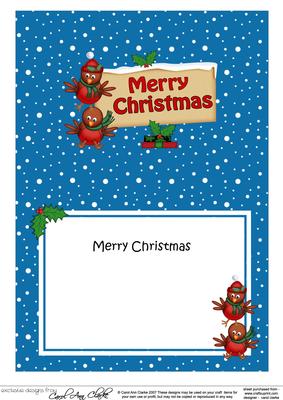 Xmas Merry Christmas Robins Signpost 5x7 Matching Insert