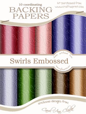 'swirls Embossed' Pretty Rose Backing Paper Kit