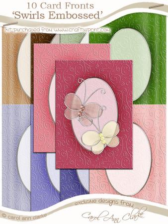 Pretty Rose 'swirls Embossed' Card Fronts Kit