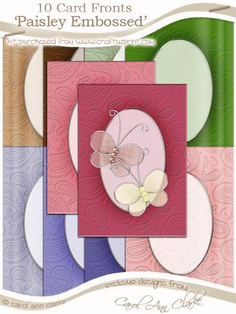 Pretty Rose 'paisley Embossed' Card Fronts Kit