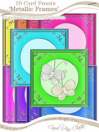 Tooti Frooti Square 'silver Metallic Frame' Card Fronts Kit