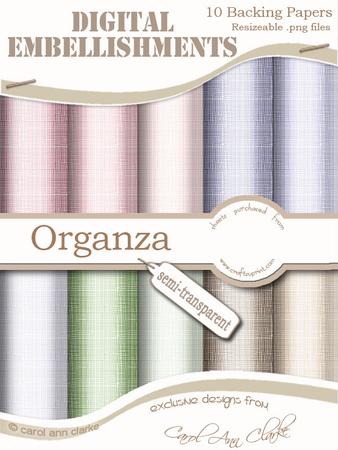Semi-transparent Pretty Rose 'organza' Digital Embellishments