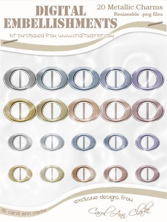 'metallic Buckles' Digital Embellishments