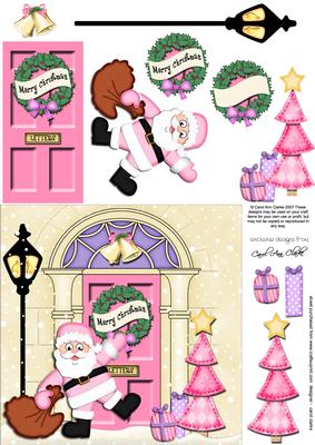 Santa's Sack Christmas Door Quick Card & 3D Decoupage