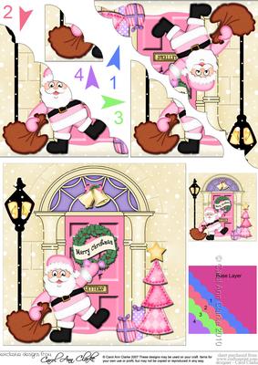 Santa's Sack Christmas Door Scallop Corner Stacker