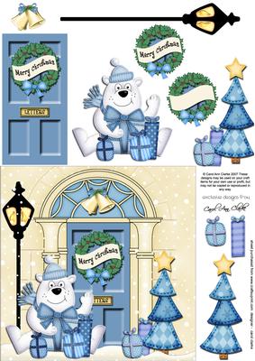 Ben Bear's Presents Christmas Door Quick Card & 3D Decoupage