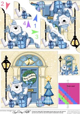 Ben Bear's Presents Christmas Door Scallop Corner Stacker