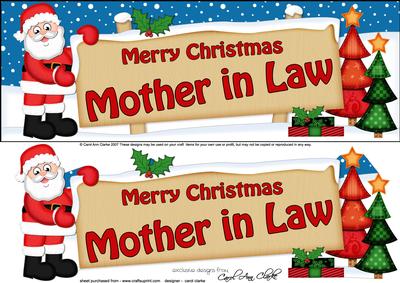 Xmas Mother in Law Santa Signpost Lge Dl Decoupage