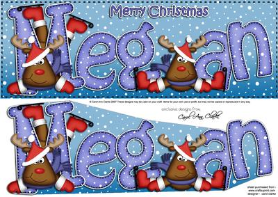 Merry Christmas Megan Rudolph Large Dl & 3D Decoupage