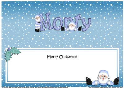 Merry Christmas Monty Santa Matching Large Dl Insert