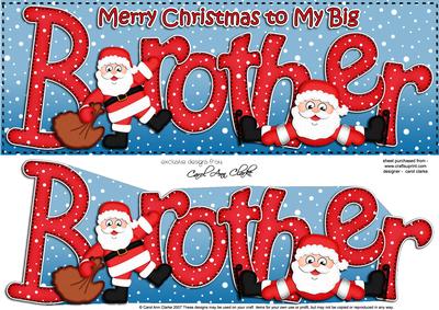 Large Dl Xmas Big Brother Santa Quick Card 3D Decoupage