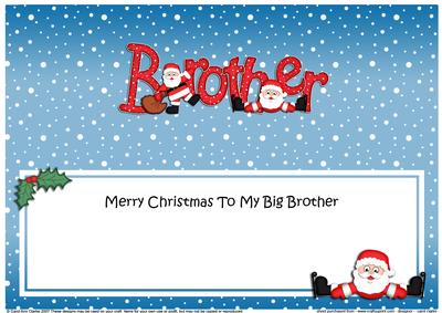 Xmas Big Brother Santa Matching Large Dl Insert