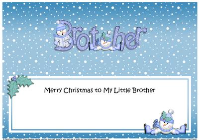 Xmas Little Brother Snowmen Matching Large Dl Insert