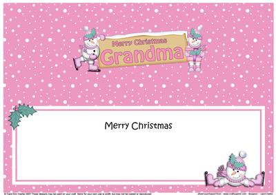 Xmas Grandma Snowmen Signpost Lge Dl Matching Insert