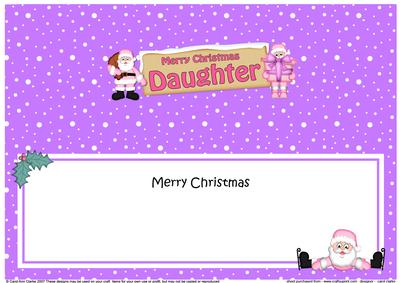 Xmas Daughter Santa Signpost Lge Dl Matching Insert