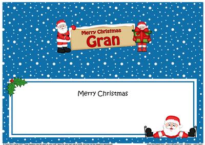 Xmas Gran Santa Signpost Lge Dl Matching Insert