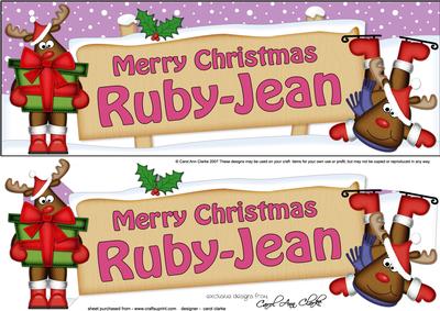 Xmas Ruby-jean Rudolph Signpost Large Dl Easicut Decoupage