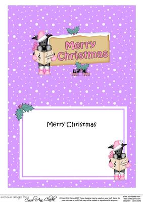 Xmas Merry Christmas Bear Signpost 5x7 Matching Insert
