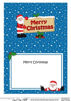 Xmas Merry Christmas Santa Signpost 5x7 Matching Insert