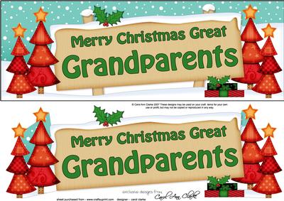 Xmas Great Grandparents Trees Signpost Large Dl