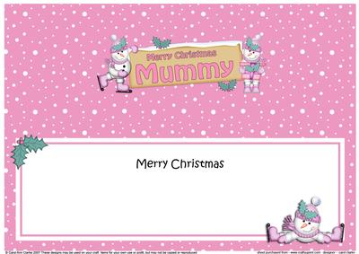 Xmas Mummy Snowmen Signpost Large Dl Matching Insert