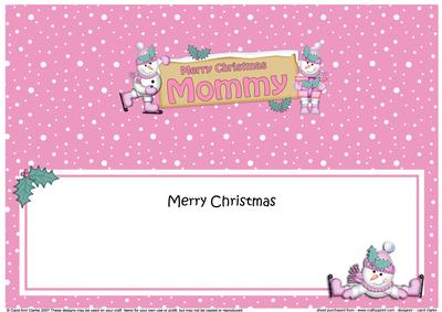 Xmas Mommy Snowmen Signpost Large Dl Matching Insert