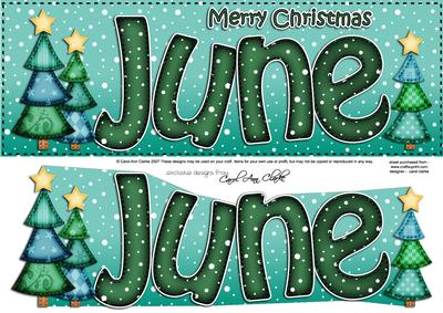 Merry Christmas June Trees Large Dl & 3D Decoupage