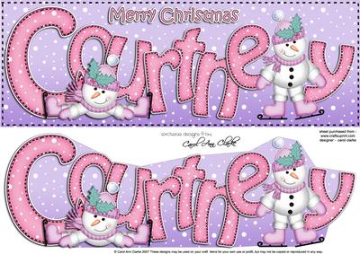 Merry Christmas Courtney Snowmen Large Dl & 3D Decoupage