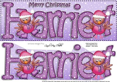 Merry Christmas Harriet Robins Large Dl & 3D Decoupage