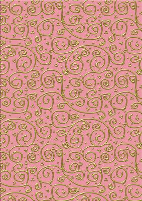Pretty Rose 'metallic Swirls - Gold' Backing Paper