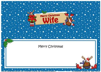 Xmas Wife Rudolph Signpost Large Dl Matching Insert