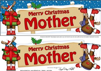 Xmas Mother Rudolph Signpost Large Dl Easicut 3D Decoupage