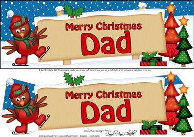 Xmas Dad Robin Signpost Large Dl Easicut 3D Decoupage