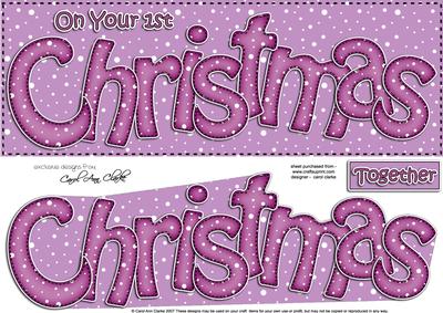Large Dl 1st Christmas Together Quick Card 3D Decoupage