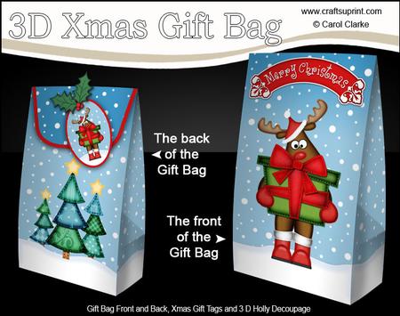 3D Xmas Rudolph's Present Gift Box Mini Kit