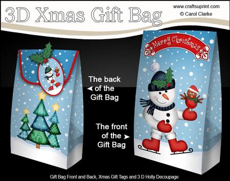 3D Xmas Skating Snowman Gift Box Mini Kit