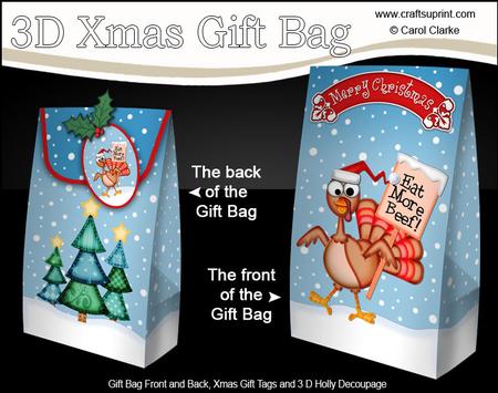 3D Xmas Percy Turkey Gift Box Mini Kit