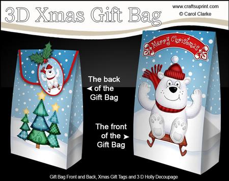 3D Xmas Sledging Ben Polar Bear Gift Box Mini Kit