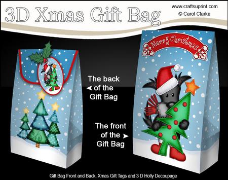 3D Xmas Hamish Scottie Dog's Tree Gift Box Mini Kit