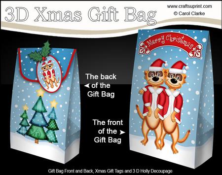 3D Xmas Meerkats Gift Box Mini Kit