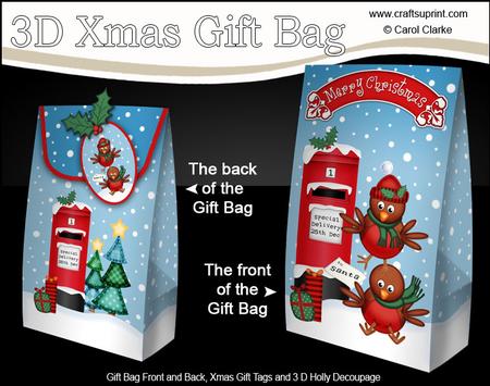 3D Xmas Robin's Letter to Santa Gift Box Mini Kit