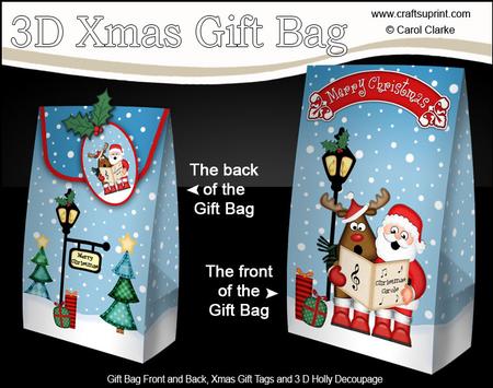 3D Xmas Carol Singing Santa & Rudolph Gift Box Mini Kit