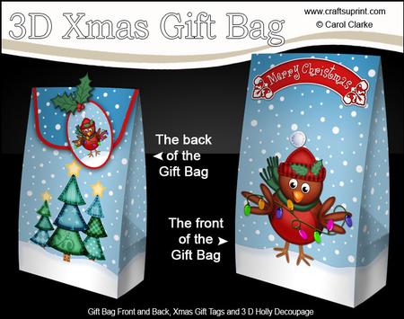 3D Xmas Robin's Christmas Lights Gift Box Mini Kit