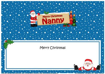Christmas Nanny Santa Signpost Large Dl Matching Insert