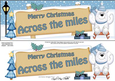 Xmas Across the Miles Bear Signpost Lge Dl Easicut Decoupage