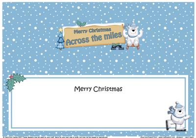 Xmas Across the Miles Polar Bear Signpost Lge Dl Insert