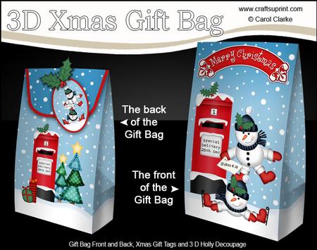 3D Xmas Snowmen's Letter to Santa Gift Box Mini Kit