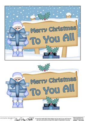 Xmas All of You Santa Signpost 5x7 Easicut Decoupage