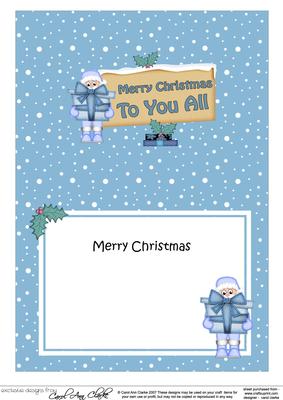 Xmas All of You Santa Signpost 5x7 Matching Insert